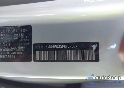 2021 Kia Sedona Ex z USA, uszkodzony, nr VIN KNDMB5C15M6672037